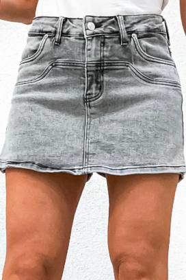 Damskie spódnico-szorty z modnego szarego denimu SIVALZA