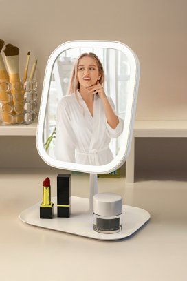 stacjonarne lusterko do makijażu LED z dotykowym sterowaniem GLAMORIENA