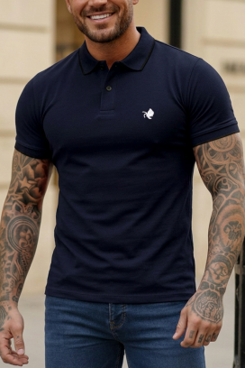 męska koszulka polo MORIFO DARK BLUE