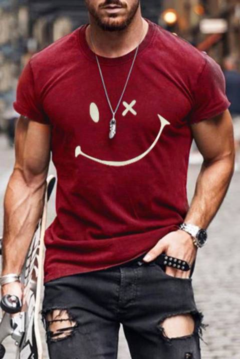 T-shirt męski ROGER BORDO, Kolor : bordowy, IVET.PL - Modna odzież
