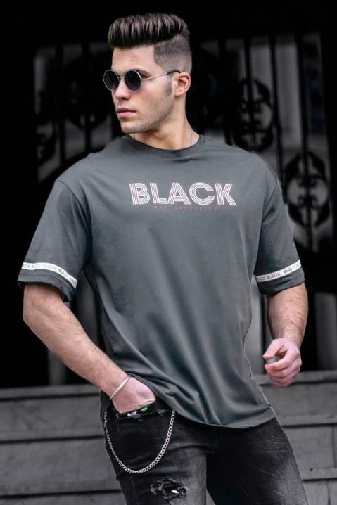 T-shirt męski MATIAS GRAFIT, Kolor : grafitowy, IVET.PL - Modna odzież