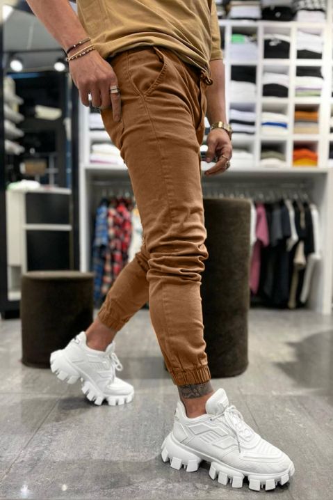 Spodnie męskie LORETO BROWN, Kolor : brązowy, IVET.PL - Modna odzież