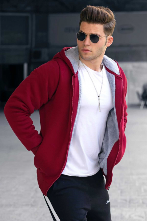 Męska bluza LUKAS BORDO, Kolor : bordowy, IVET.PL - Modna odzież