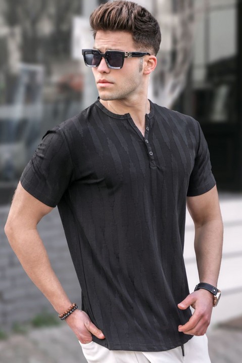 T-shirt męski SIMON BLACK, Kolor : czarny, IVET.PL - Modna odzież