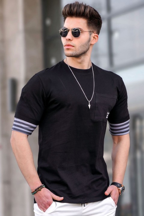 T-shirt męski ALFRED BLACK, Kolor : czarny, IVET.PL - Modna odzież