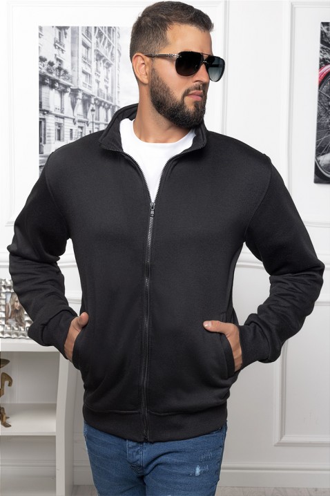 Bluza męska DELORSO BLACK, Kolor : czarny, IVET.PL - Modna odzież