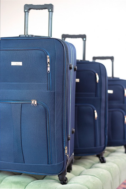 Komplet 3 walizek SOLARON NAVY, Kolor : granatowy, IVET.PL - Modna odzież