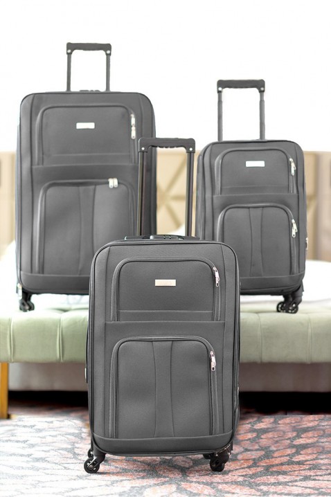 Komplet 3 walizek SOLARON GREY, Kolor : szary, IVET.PL - Modna odzież