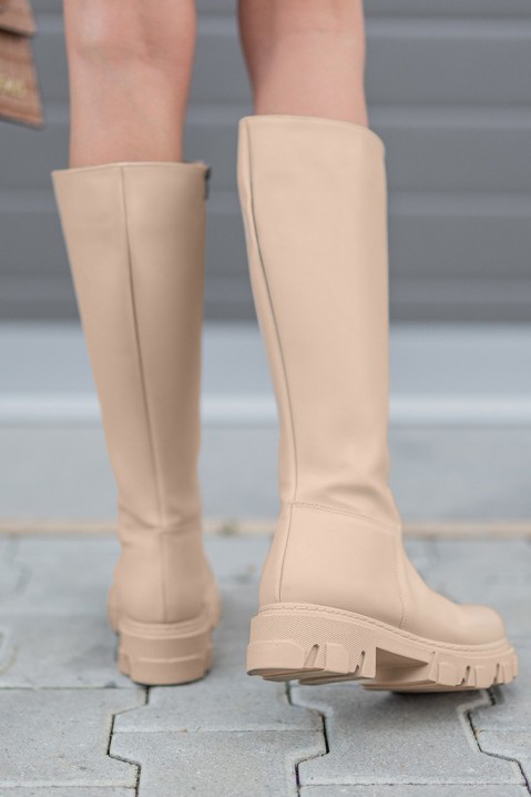 Kozaki damskie NULARMA BEIGE, Kolor :  beżowy, IVET.PL - Modna odzież