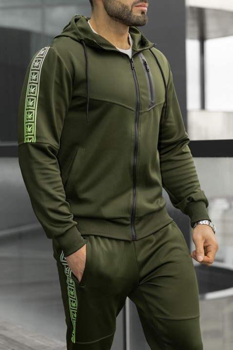 Męski komplet sportowy KRISTAN KHAKI, Kolor : khaki, IVET.PL - Modna odzież