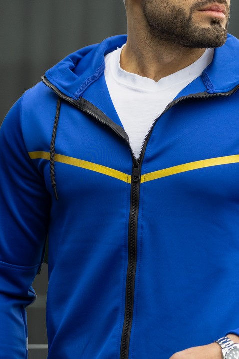 Męski komplet sportowy EDMAND BLUE, Kolor : granatowy z żółtym, IVET.PL - Modna odzież