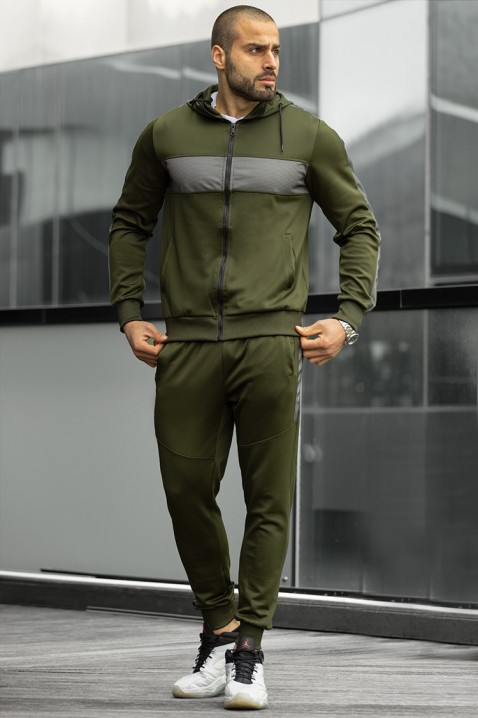 Męski komplet sportowy ABIGALO KHAKI, Kolor : khaki, IVET.PL - Modna odzież
