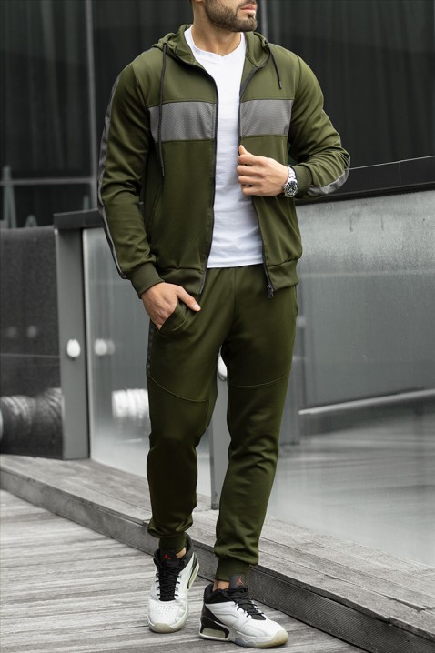 Męski komplet sportowy ABIGALO KHAKI, Kolor : khaki, IVET.PL - Modna odzież