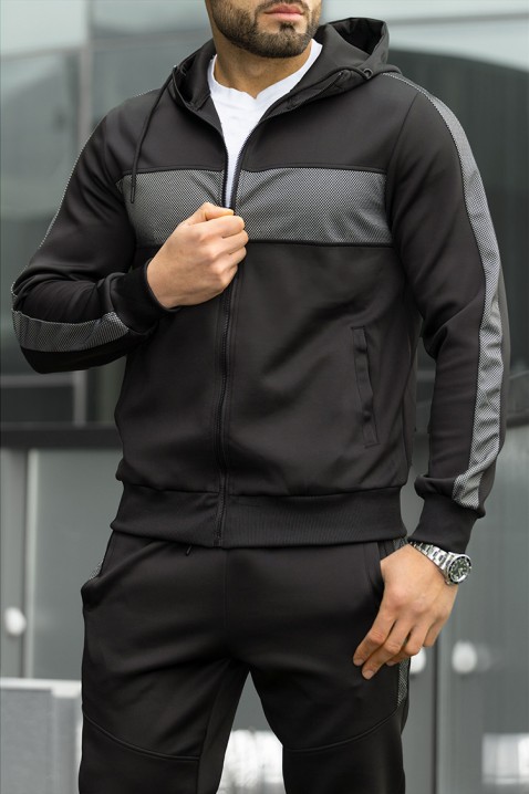 Męski komplet sportowy ABIGALO BLACK, Kolor : czarny, IVET.PL - Modna odzież