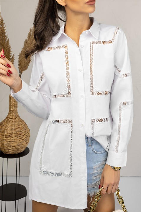 Koszula damska ALBERA, Kolor : biały, IVET.PL - Modna odzież