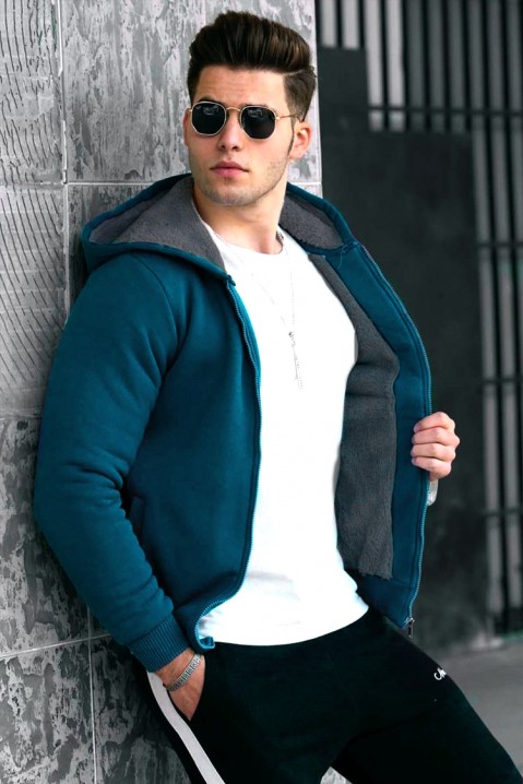 Bluza męska ROB BLUE, Kolor : chabrowy, IVET.PL - Modna odzież