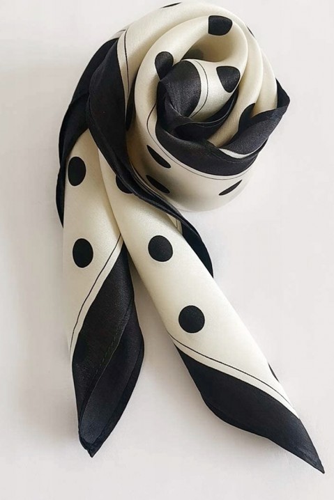Apaszka NIKOLSA 70x70 cm, Kolor : biały z czarnym, IVET.PL - Modna odzież