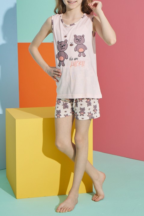 Piżama dla dziewczynki MERFINI, Kolor : pudrowy róż, IVET.PL - Modna odzież