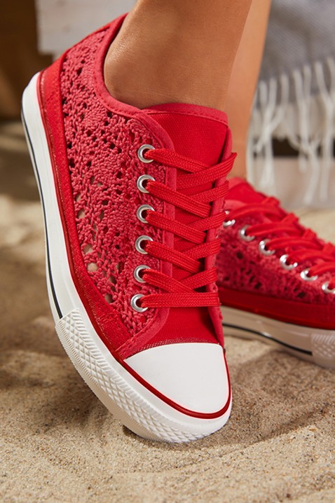 Trampki damskie LACY RED, Kolor : czerwony, IVET.PL - Modna odzież