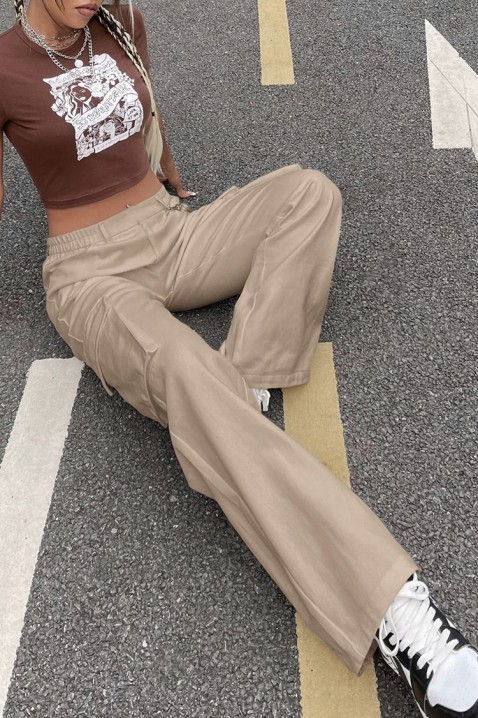 Spodnie damskie NEVALDA BEIGE, Kolor :  beżowy, IVET.PL - Modna odzież