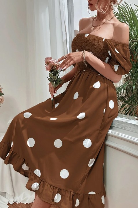 Sukienka FANSITA BROWN, Kolor : brązowy, IVET.PL - Modna odzież