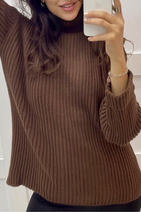 Sweter PRALOMA BROWN, Kolor : brązowy, IVET.PL - Modna odzież