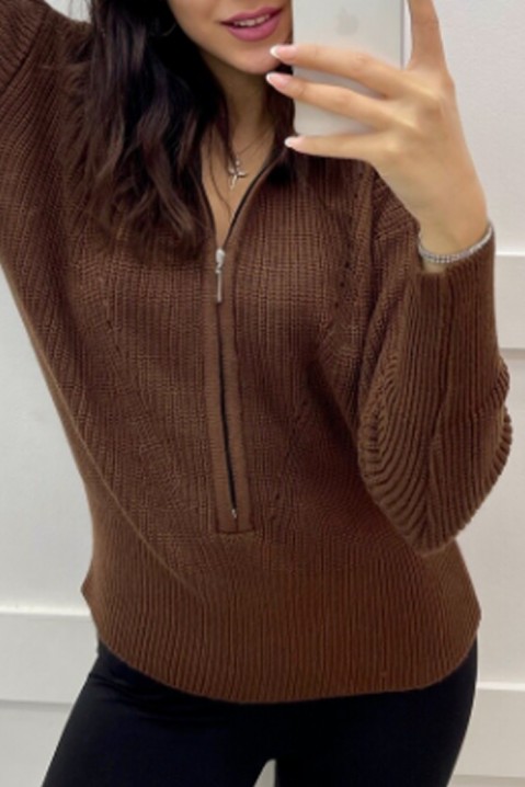 Sweter MANSEDA BROWN, Kolor : brązowy, IVET.PL - Modna odzież