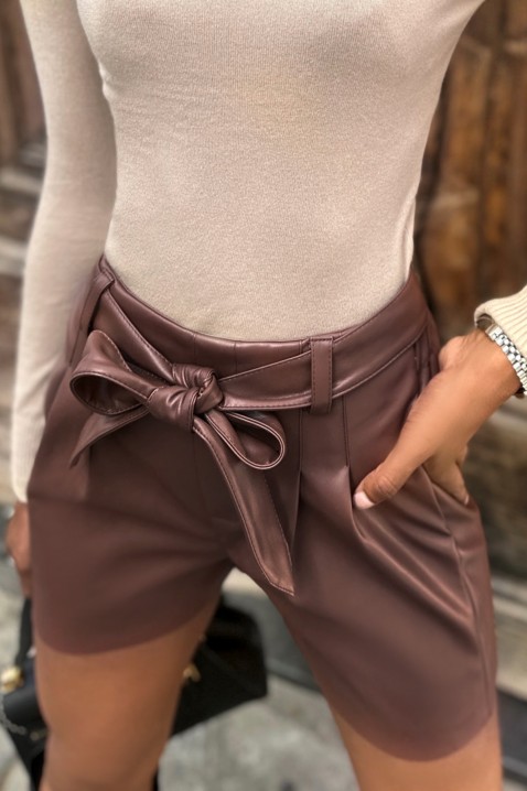 Krótkie spodnie MOROLZA BROWN, Kolor : brązowy, IVET.PL - Modna odzież