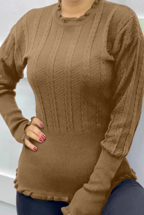 Sweter ROBILMA BEIGE, Kolor : ciemnobeżowy, IVET.PL - Modna odzież