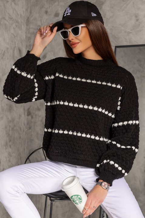 Sweter DENIHA, Kolor : czarny z białym, IVET.PL - Modna odzież