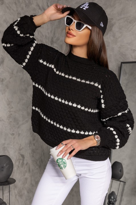 Sweter DENIHA, Kolor : czarny z białym, IVET.PL - Modna odzież