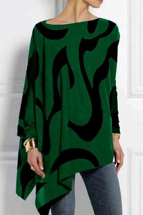 Bluzka damska ROGONHA GREEN, Kolor : zielony z czarnym, IVET.PL - Modna odzież