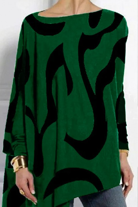 Bluzka damska ROGONHA GREEN, Kolor : zielony z czarnym, IVET.PL - Modna odzież