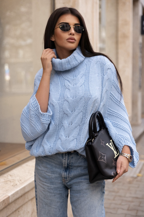 Sweter NAZALDA, Kolor : błękitny, IVET.PL - Modna odzież