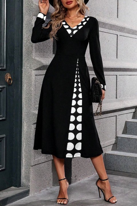 Sukienka DOMENOLDA, Kolor : czarny z białym, IVET.PL - Modna odzież