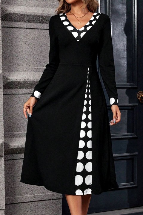 Sukienka DOMENOLDA, Kolor : czarny z białym, IVET.PL - Modna odzież