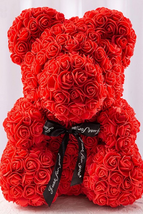 Miś z róż MERINDI RED 34 cm, Kolor : czerwony, IVET.PL - Modna odzież