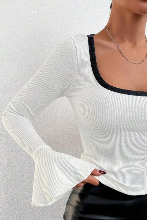 Bluzka LINDETA WHITE, Kolor : biały z czarnym, IVET.PL - Modna odzież