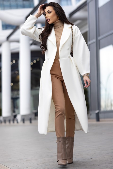 Płaszcz VREMOVA WHITE, Kolor : biały,ecru, IVET.PL - Modna odzież