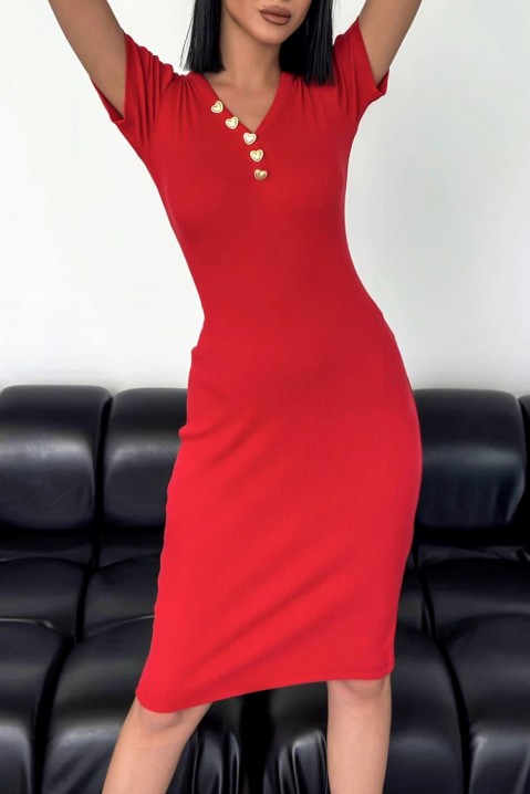 Sukienka REDESONA, Kolor : czerwony, IVET.PL - Modna odzież