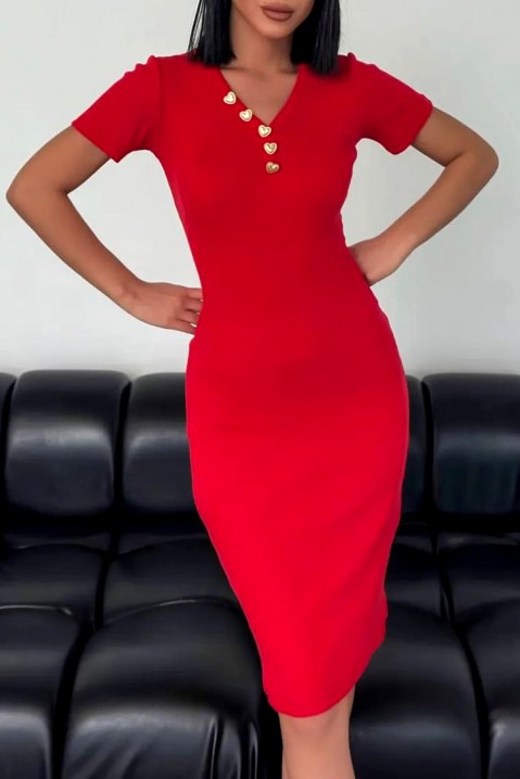 Sukienka REDESONA, Kolor : czerwony, IVET.PL - Modna odzież