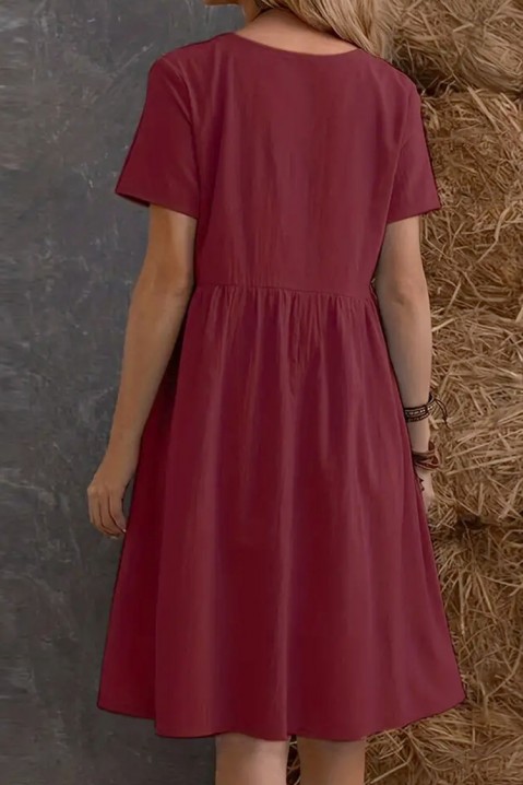 Sukienka KOMERFA BORDO, Kolor : bordowy, IVET.PL - Modna odzież