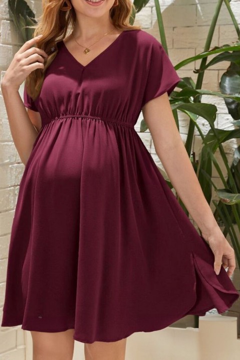 Sukienka ciążowa NENTILSA, Kolor : bordowy, IVET.PL - Modna odzież
