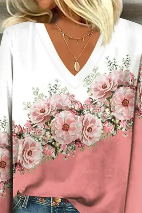 Bluzka BLUMPELSA, Kolor : biały z różowym, IVET.PL - Modna odzież