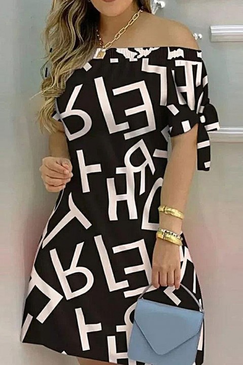 Sukienka FIMERDA, Kolor : czarny z białym, IVET.PL - Modna odzież