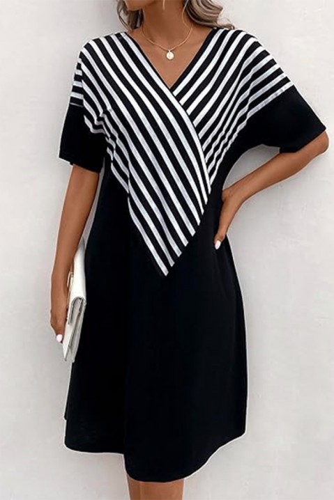Sukienka NELMONFA, Kolor : czarny z białym, IVET.PL - Modna odzież