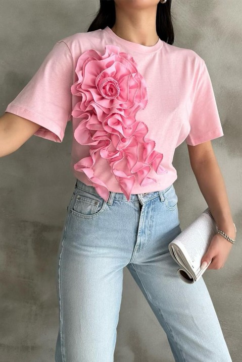 T-shirt MAROLTA PUDRA, Kolor : pudrowy róż, IVET.PL - Modna odzież