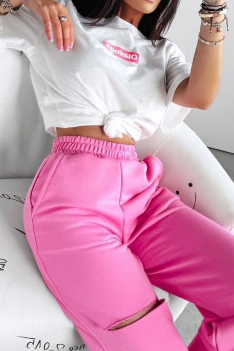 Komplet GOLTIDA PINK, Kolor : biały z różowym, IVET.PL - Modna odzież