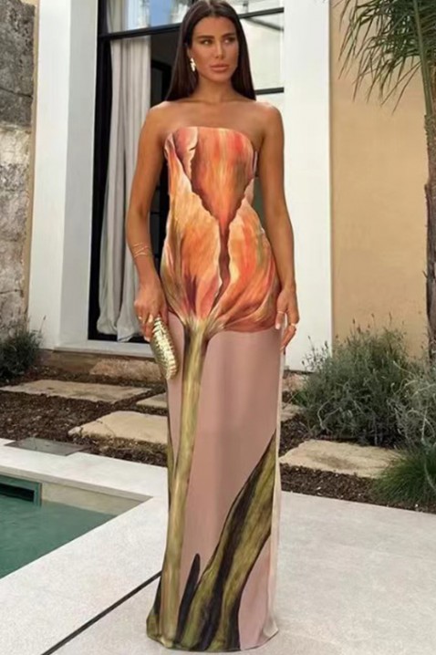 Sukienka FLORENDA, Kolor : mocca, IVET.PL - Modna odzież