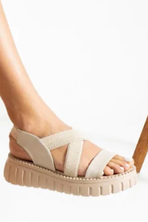 Sandały GLONERDA BEIGE, Kolor :  beżowy, IVET.PL - Modna odzież